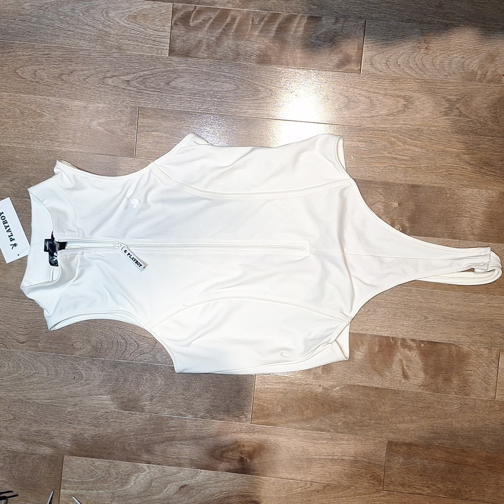 PLAYBOY White Sleeveless Bodysuit